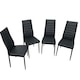 image 1 of Dining Chairs Set of 4 Black Leather Kitchen Chairs Black