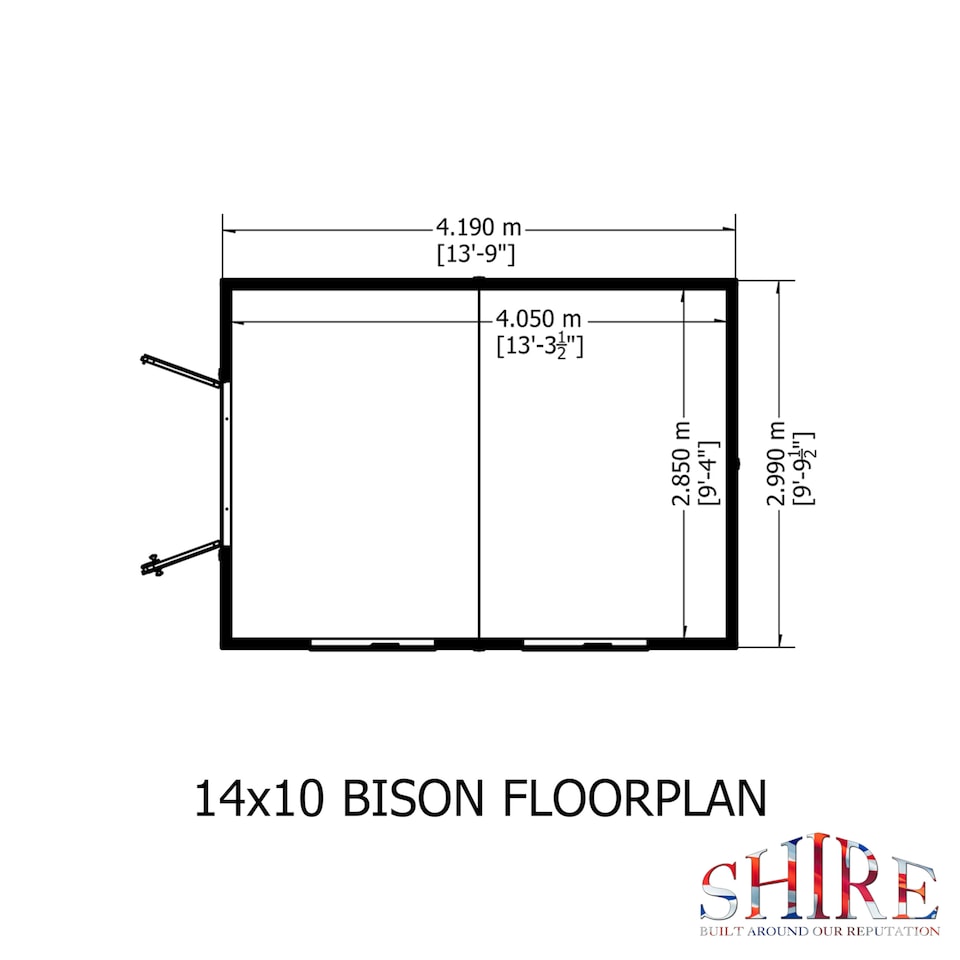 image 1 of Bison 14 x 10 Heavy Duty Shiplap Shed inc Double Door