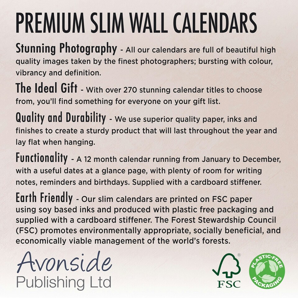 image 1 of Pug Slim 2026 Calendar | Slimline Wall Calendar | Dog Breed Gift | Plastic Free Packaging | by Avonside Publishing [Calendar] Avonside Publishing Ltd