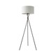image 4 of ValueLights Camden Black Tripod Floor Lamp with Grey Drum Shade