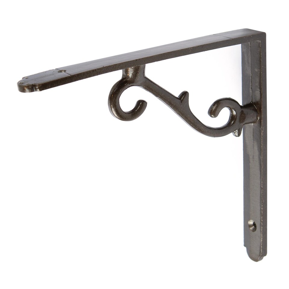 image 1 of Hammer & Tongs Scroll Iron Shelf Bracket - D155mm - Raw