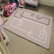 image 4 of line art of two faces (Rug) Cream | S