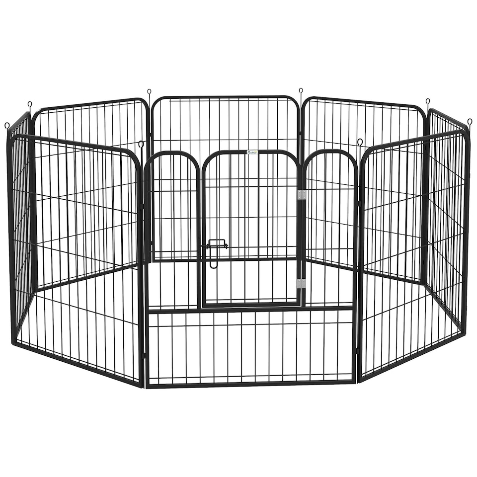 image 1 of PawHut 8 Panels Heavy Duty Puppy Play Pen for Small, Medium Dogs 79Hcm