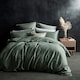 image 2 of Martex Linen Duvet Cover Green - Super King