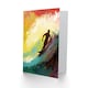 image 2 of Morning Surf Rainbow Wave Surfing Surfer Design Greeting Card