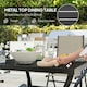 image 4 of Outsunny 5 PCs Garden Dining Set, Folding Chairs and Metal Top Table Brown