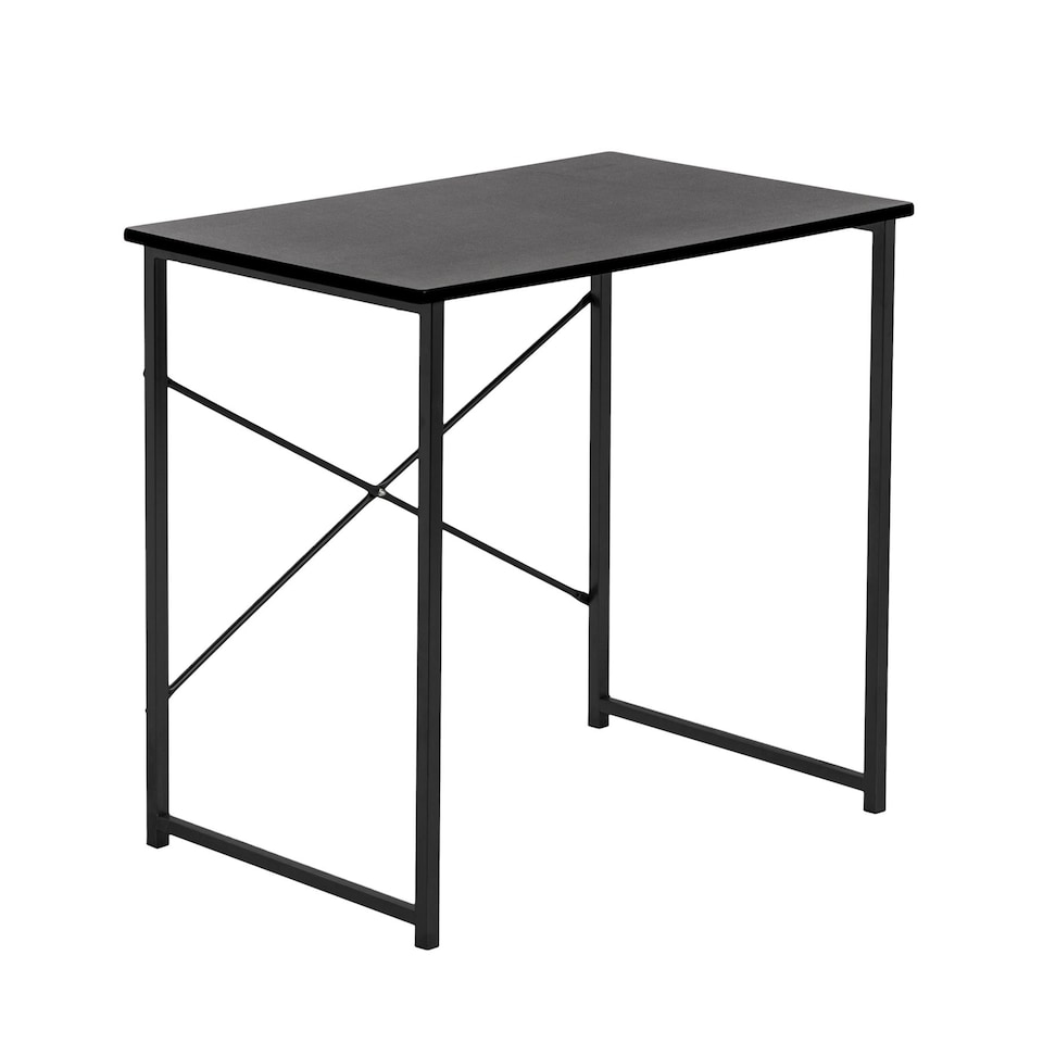 image 1 of Harbour Housewares Wooden Computer Desk - Black/Black | Black | Black/Black