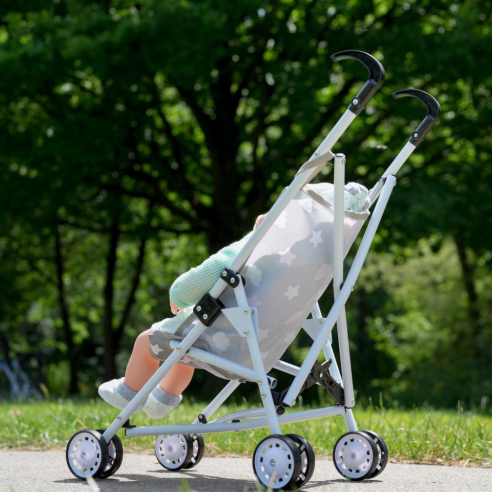 image 1 of BiBi Doll Stars Design Foldable Dolls Buggy Stroller & Toy Pushchair for 20" Dolls