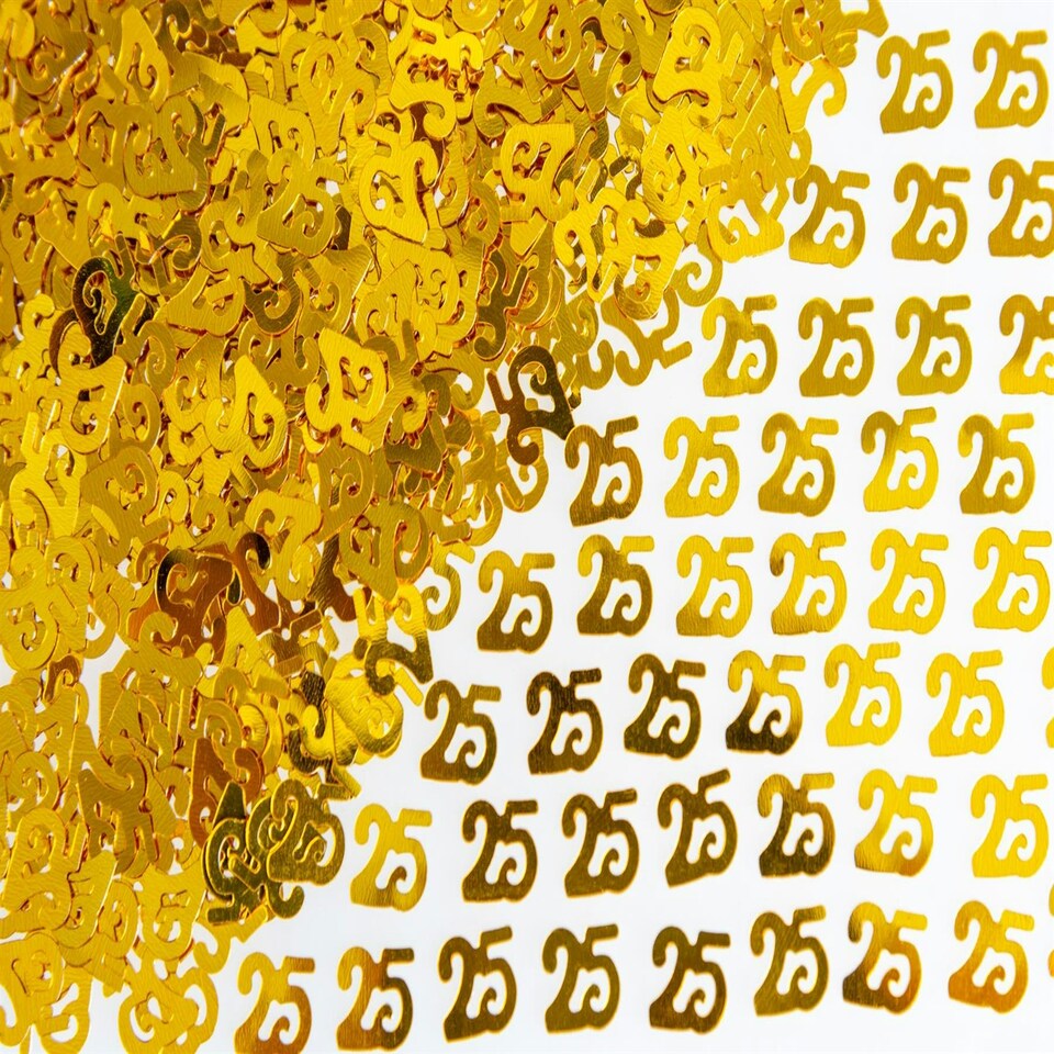 image 1 of Pack of 2 Gold 25th Confetti - 14G Packs