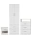 image 1 of Polar Bedroom Set - Wardrobe, Drawers Chest & Bedside - White