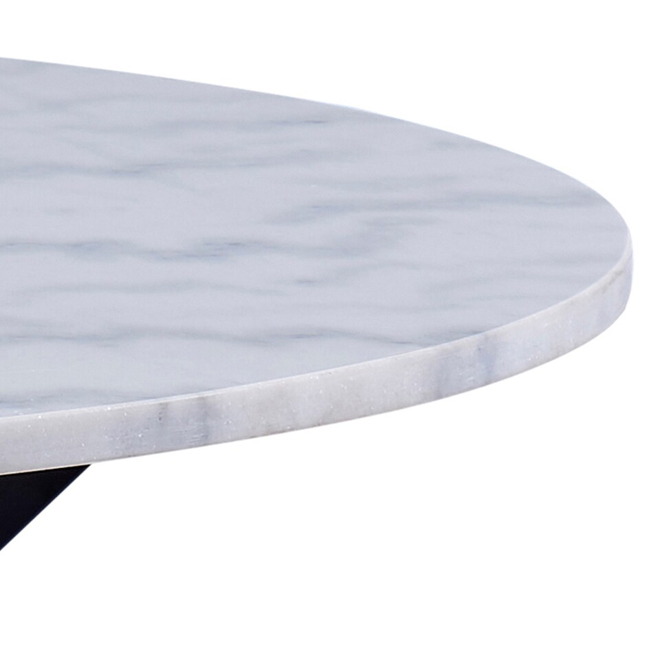 image 1 of Heaven Round Dining Table with White Polished Marble Top