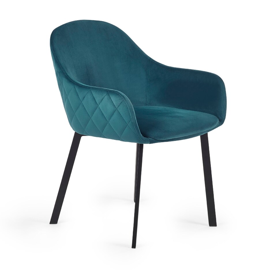 image 1 of Valencia Premium Teal Velvet Dining Chairs - Set of 2
