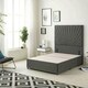 image 1 of Sunburst Divan Bed with 54'' Floor Standing Headboard Tweed Fabric | Grey | Charcoal