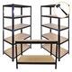 image 1 of 3 x 90cm T-Rax Black Metal Racking Units & Workbench Black
