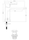 image 8 of Balterley Square Mono Basin Mixer Bathroom Sink Tap with Push Button Waste, Dual Lever Control | Silver | Chrome | 1