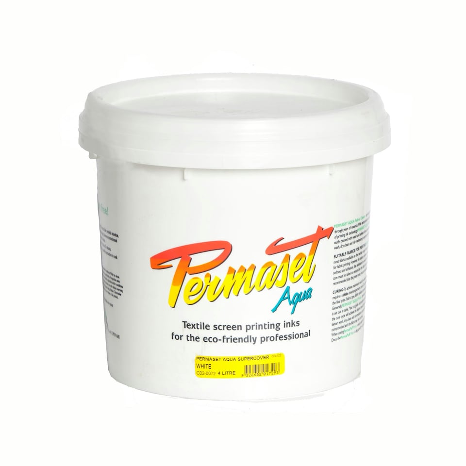 Permaset Aqua Supercover Ink, White, 4 Litre