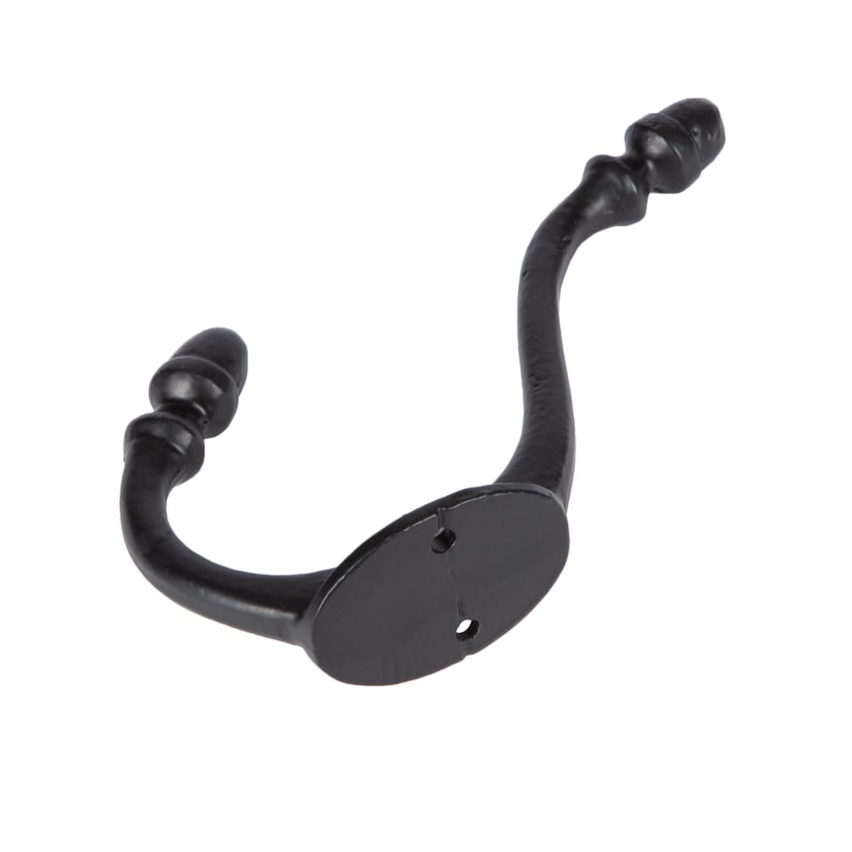 image 1 of Hammer & Tongs Antique Deco Hat & Coat Hook - W30mm x H135mm - Black