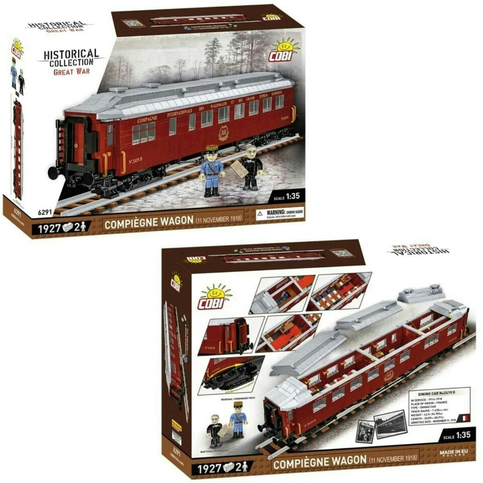 image 1 of Compiegne wagon brick model 1918 - COBI 6291 - 1945 bricks