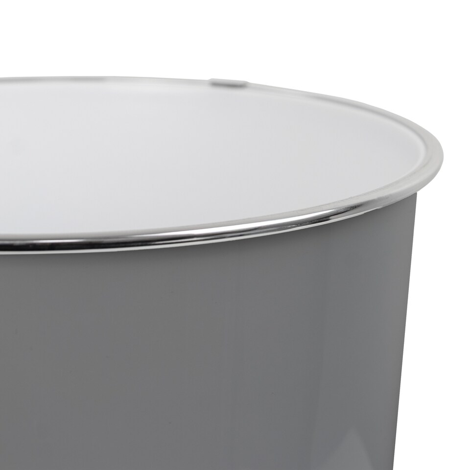 image 1 of JVL Onyx Round Waste Bin 7L Bathroom Bedroom Office Grey