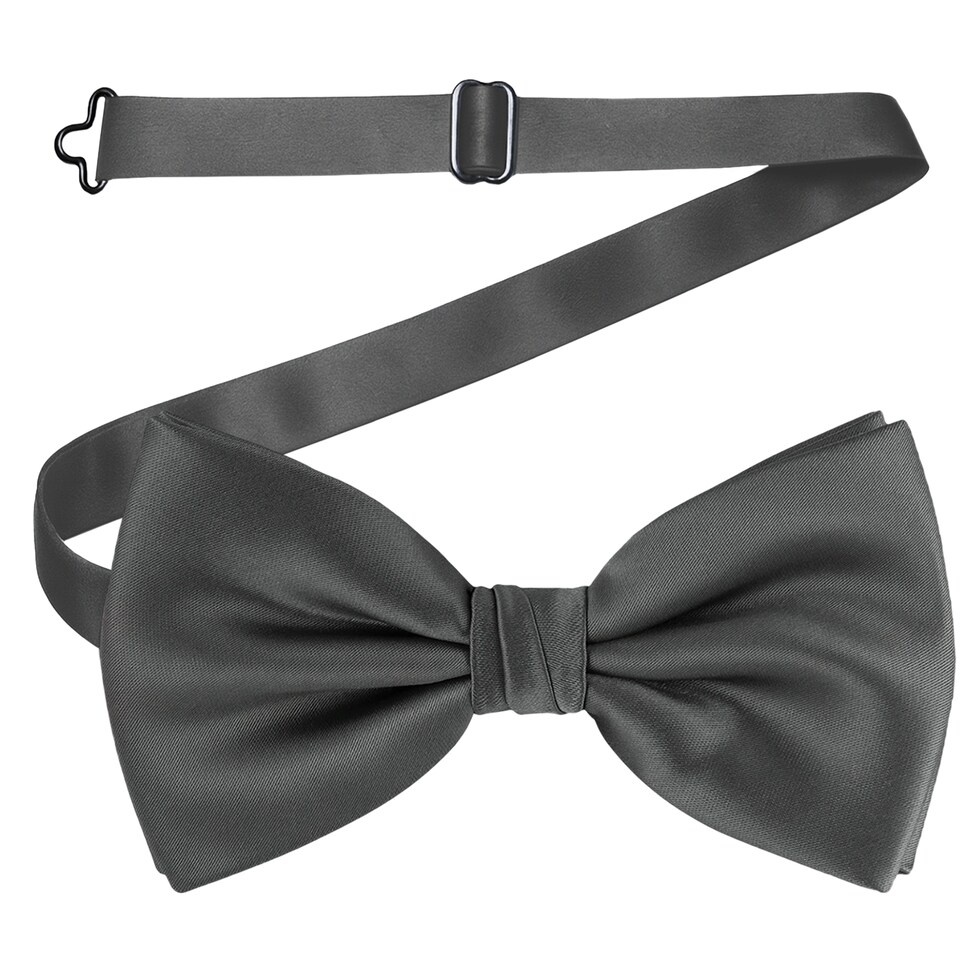 image 1 of Mens Bow Ties Colourful Plain Solid Satin Polyester Stylish Bow Ties