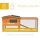 image 3 of PawHut Rabbit Hutch, Bunny Cage with Run & Sliding Tray, Hay Rack, Orange