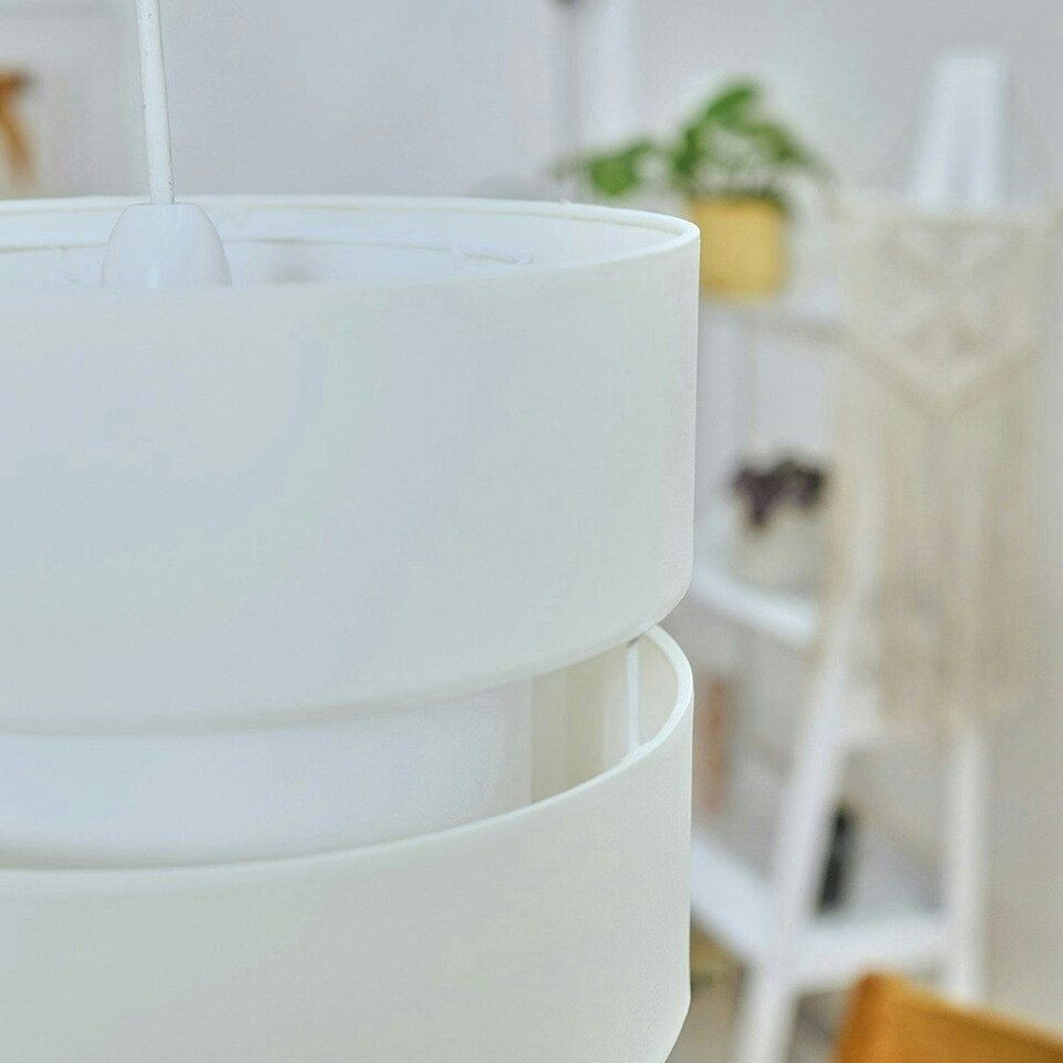image 1 of ValueLights Sophia Small Cream 2 Tier Ceiling Light Shade