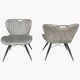 image 1 of Dining Fabric Chair with Metal Legs (Set of 2) - Grey/Black - Assembly Required Grey