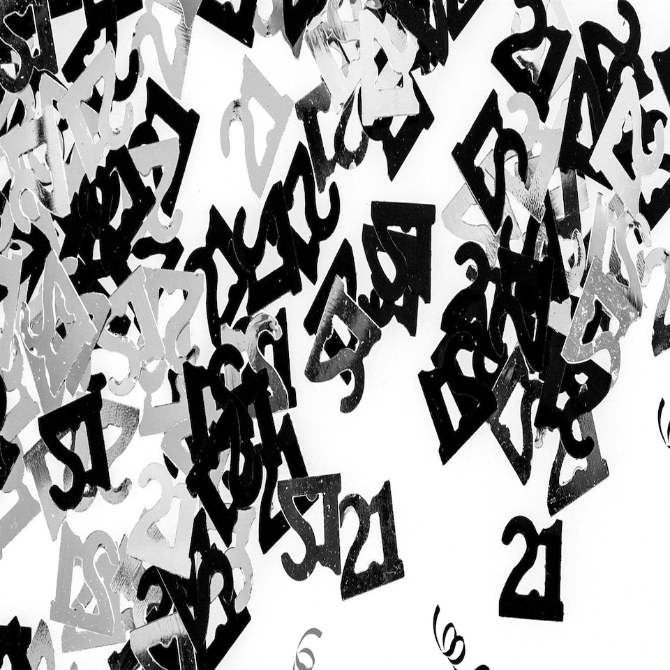 image 1 of 4 x 14g Black 21st Birthday Confetti