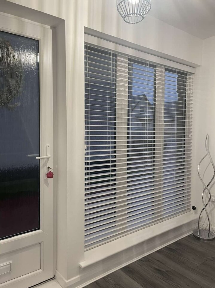 image 1 of Faux Wood Venetian Blind with String (W)190cm x (L)150cm