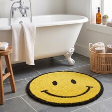 Smiley Face Reversible Bath Mat Rug