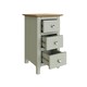 image 3 of Taberno Oak 3 Drawer Bedside Table Nightstand Cabinet Sage Green