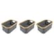 image 1 of JVL Bambanio Foldable Bamboo Storage Basket, 26L, Set of 3 - Grey Grey