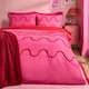 image 1 of OHS Tufted Wave Bedding Set Modern Duvet Cover with Pillowcase | Pink | Hot Pink/Red | Single