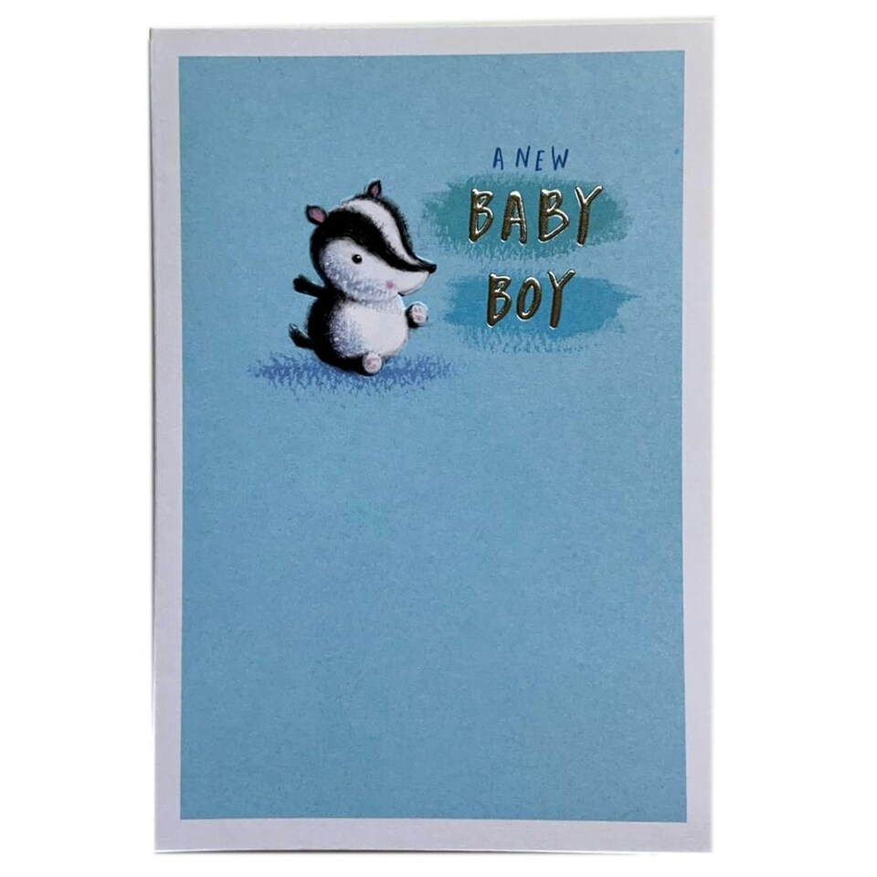 image 1 of A New Baby Boy Cute Rabbit Design Congratulations Card