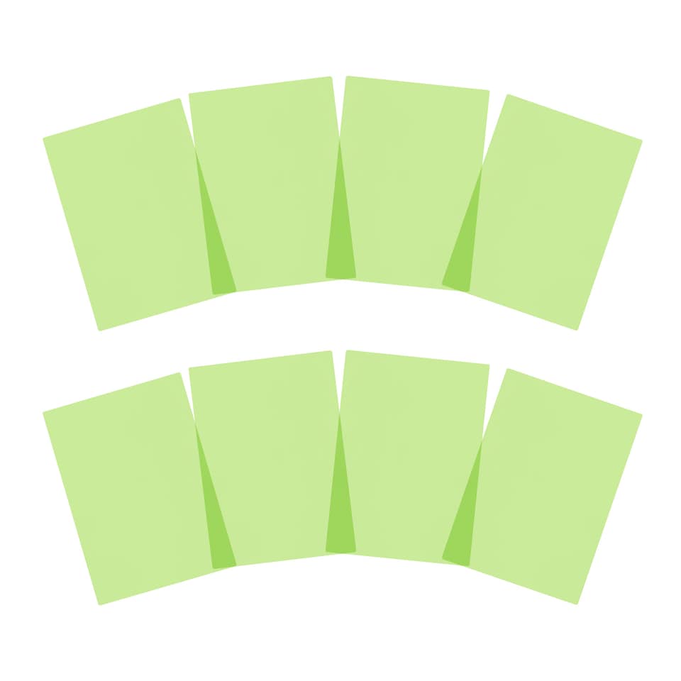 image 1 of Pack of 8 A5 Plain Light Green Dyslexia Overlay Reading Sheets  - PET Material, Rounded Corners | Green | Light Green