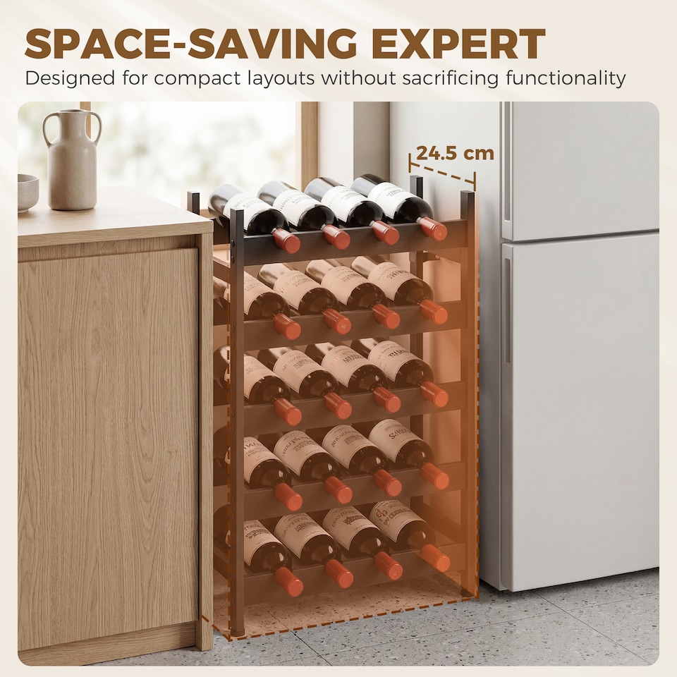 image 1 of HOMCOM Wine Rack Freestanding 5-Tier 20-Bottle Capacity Black