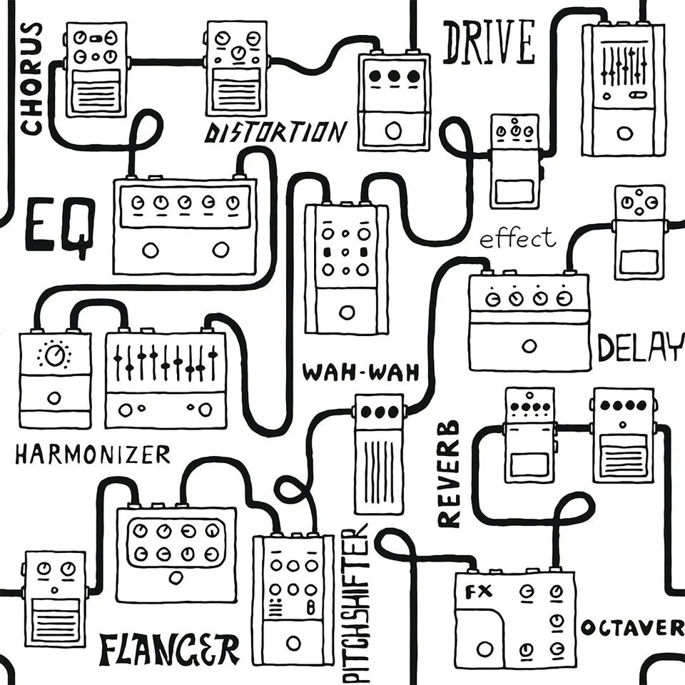 Sample of Pedal to the Metal Wallpaper in Black and White Multi