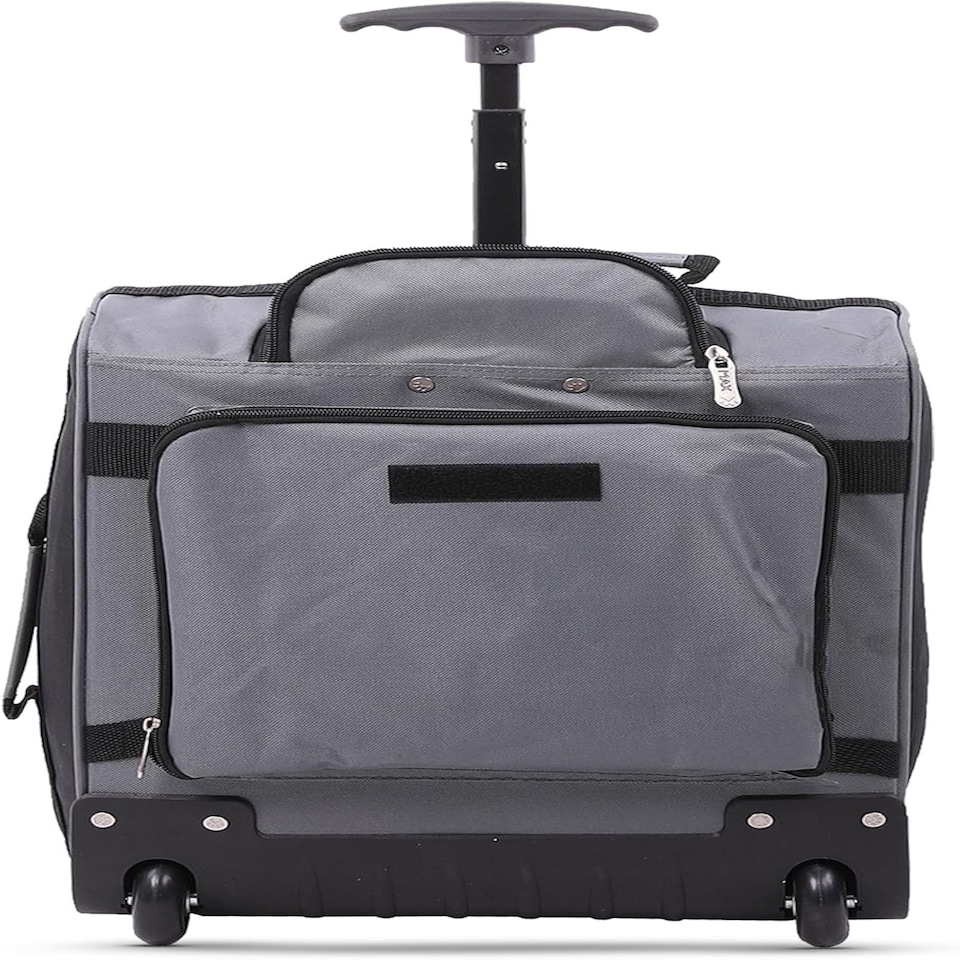 image 1 of MiniMax Travel Suitcase with Wheels with Front Pocket for Toys/Dolls/Teddy Bears, Black, Bagage Cabine, MINIMAX Black | Black | Cabin Bag