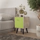image 2 of Antique Oak 1-Drawer Cube Shelving Unit with Scandinavian Legs | Green | Green & Black | 1