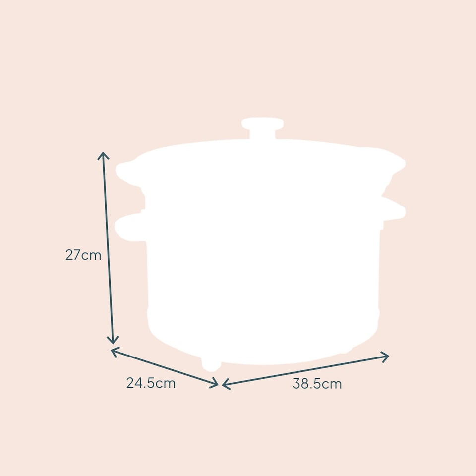 image 1 of Cooks Professional 6.5L Digital Slow Cooker with Lid, Removable Bowl & 3 Heat Settings | Black | Black & Copper