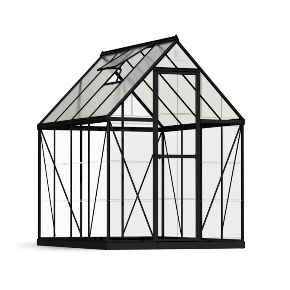 image 1 of 6 x 8 Feet Canopia Hybrid Greenhouse - Polycarbonate/Aluminium - L247 x W185 x H185 cm - Black