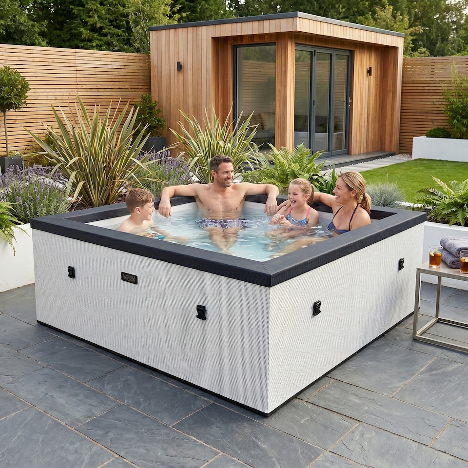 image 1 of Wave Garda 4 Person Eco Foam Hot Tub, Pebble White