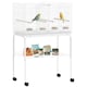image 1 of PawHut Bird Cage with Divider, 4 Wooden Perches, Slide Out Tray, White