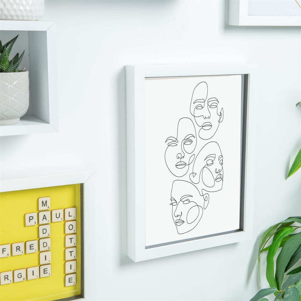 image 1 of Nicola Spring 3D Shadow Box Frame with A5 Mount - A4 (8" x 12") - White/Black