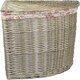 image 1 of Small Antique Wash Corner Linen Basket With Garden Rose Lining | Multi | Garden Rose