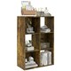 image 1 of HOMCOM 6-Cube Bookshelf, Display Shelving Unit for Home Office, Rustic Brown