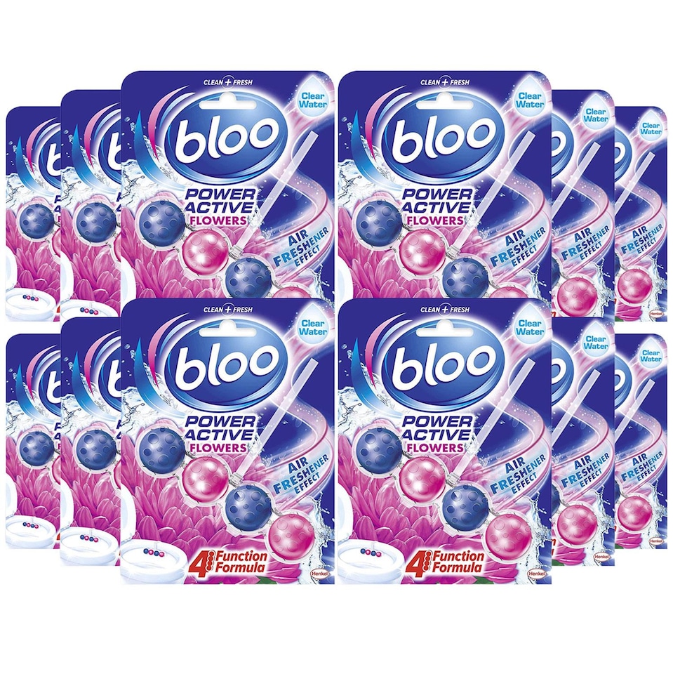 image 1 of Bloo Power Active Toilet Rim Block Fresh Flowers with Anti-Limescale 50g, 12 Pack | Multi | 12