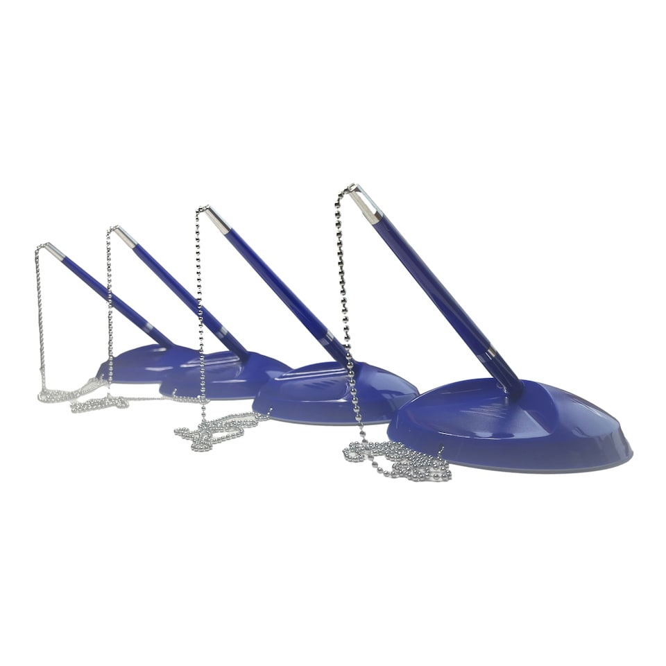 image 1 of Pack of 8 Blue Reception Counter Pens on Chain