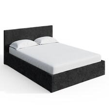 End Lift Ottoman Storage Bed Small Double Black Crushed Velvet | Black | Black Crushed Velvet
