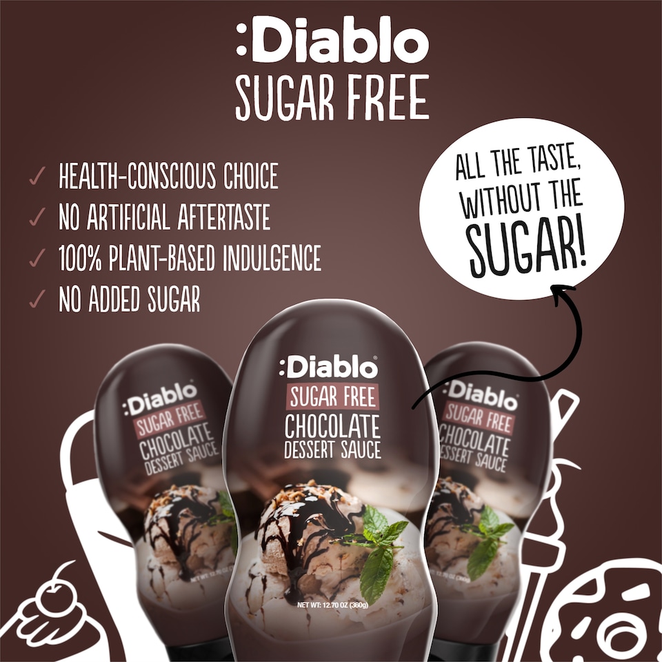 image 1 of Diablo Sugar Free Chocolate Dessert Sauce 360g
